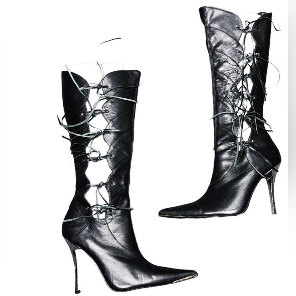 SOLD The Luichiny Open Pointy Knee High Boots